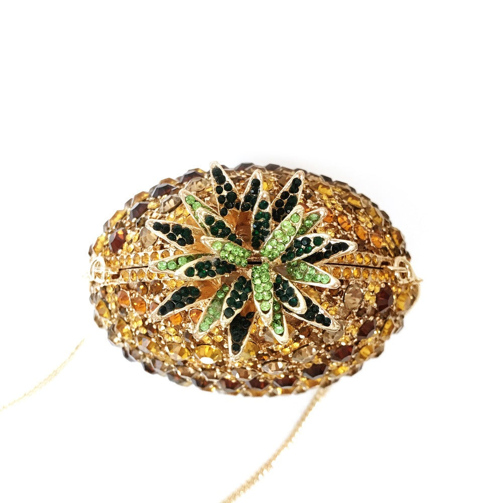 Muschibitch Pineapple Crystal Clutch – Luxury Rhinestone Designer Evening Bag