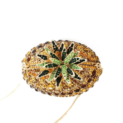 Muschibitch Pineapple Crystal Clutch – Luxury Rhinestone Designer Evening Bag