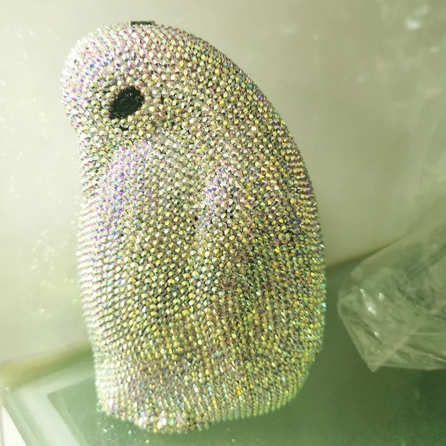Muschibitch Crystal Parrot Clutch – Rhinestone Designer Abendtasche