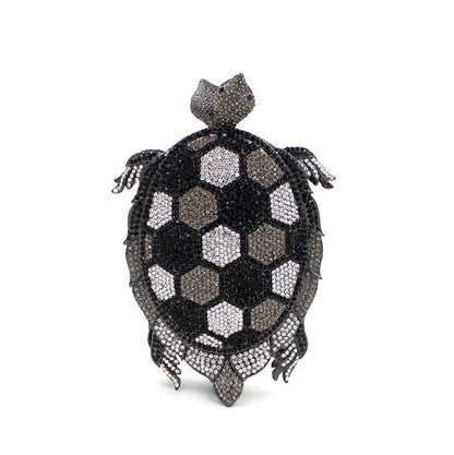 Muschibitch Emerald Turtle Crystal Clutch – Luxus Designer Schildkröten Tasche