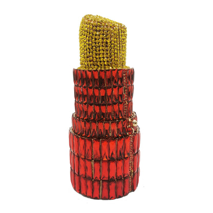 Muschibitch Crystal Lipstick Clutch – Luxus Designer Lippenstift Abendtasche