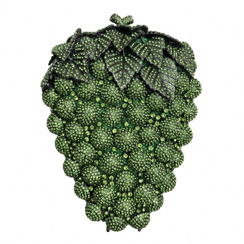 Muschibitch Crystal Grape Clutch – Luxury Rhinestone Evening Designer Bag