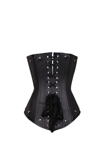 Punkgräfin Leder Halter Corset – Gothic Punk Taillenformer mit Schnallen & Nieten
