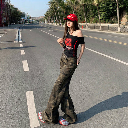 Punkgräfin – Camouflage Flare Street Jeans