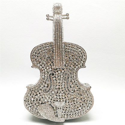 Muschibitch Crystal Violin Clutch – Luxus Designer Kristall Abendtasche