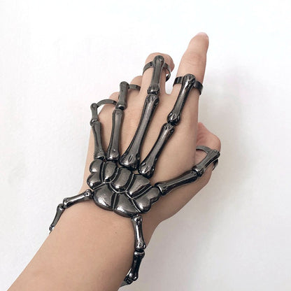 Skeleton Hand Ring Bracelet – Gothic Punk Knochen Hand Schmuck