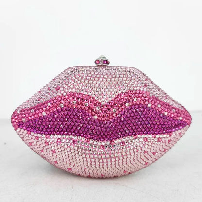 Muschibitch Crystal Lips Clutch – Rhinestone Designer Abendtasche