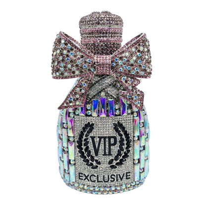 Muschibitch VIP Crystal Bottle Clutch – Luxury Rhinestone Designer Evening Bag