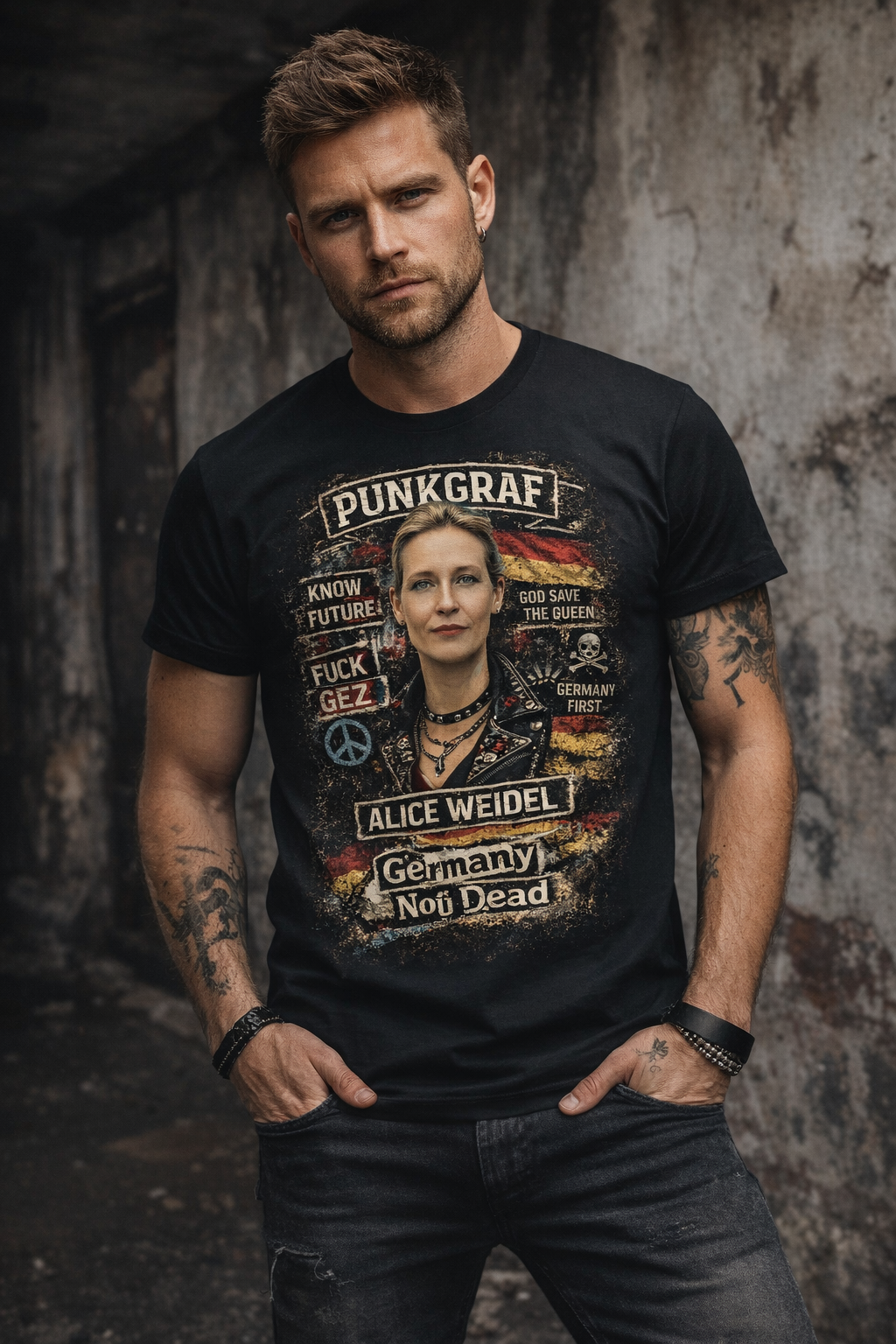 Alice Weidel Shirt – Germany Not Dead Statement T-Shirt von Punkgraf