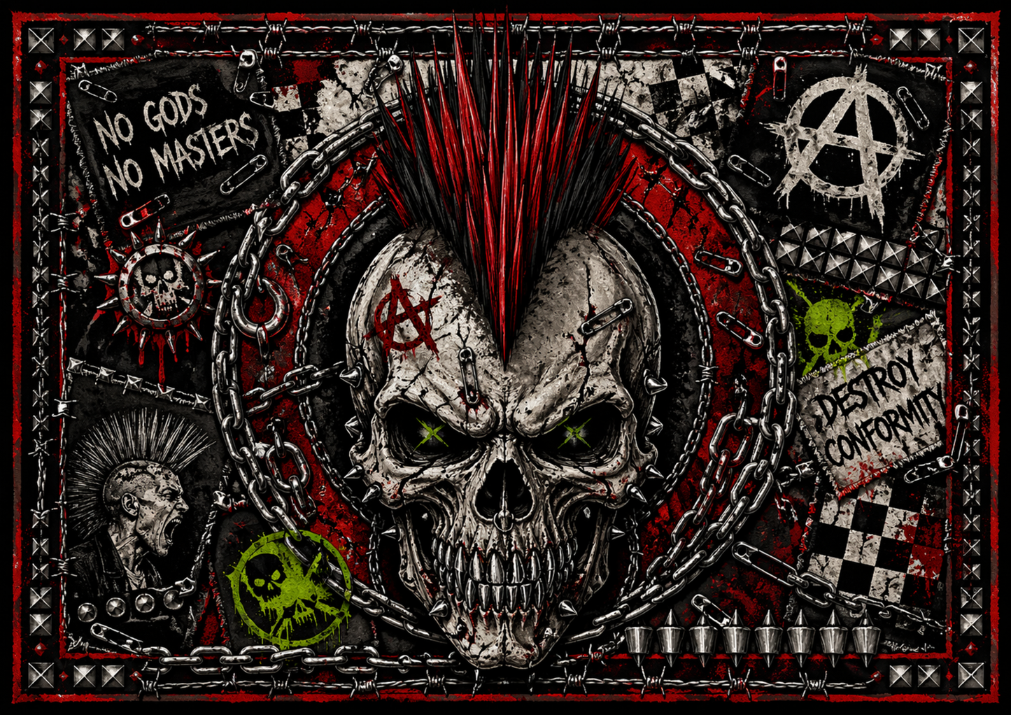 Punk Flanelldecke Decke DESTROY CONFORMITY Kuscheldecke – Punkgraf Rebel Blanket