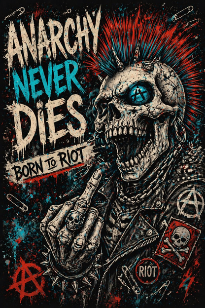 Punk Auto Fußmatten 2er Set Frontmatten, ANARCHY NEVER DIES - NO GODS NO MASTERS Automatten