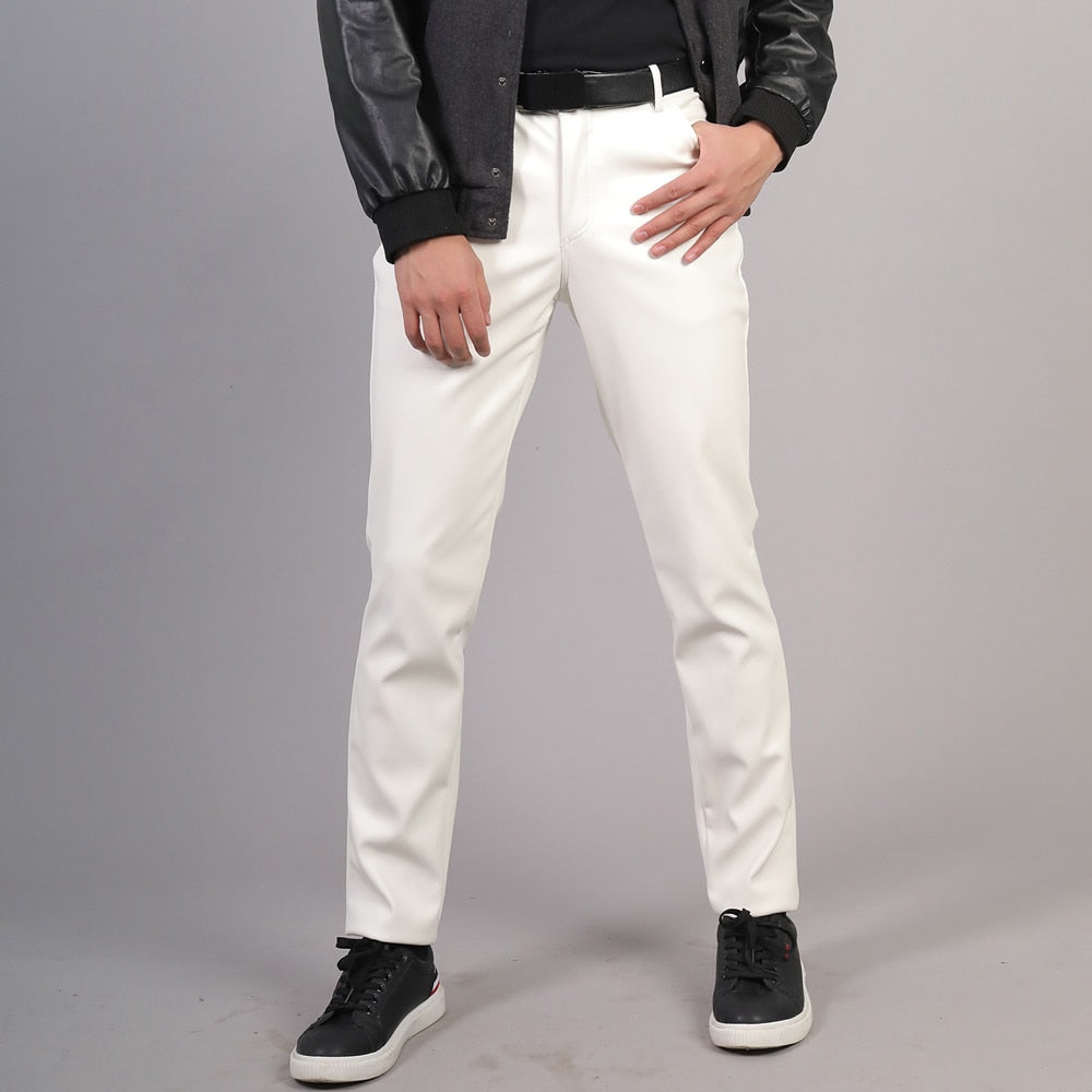 Punkgraf Lederhose Herren Slim Fit – Punk Vegan Leder Hose Streetwear