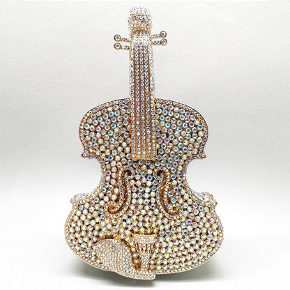 Muschibitch Crystal Violin Clutch – Luxus Designer Kristall Abendtasche