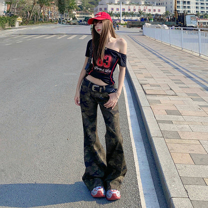 Punkgräfin – Camouflage Flare Street Jeans
