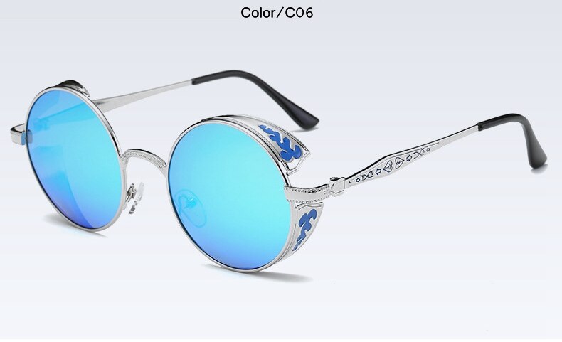 Punkgraf Steampunk Sonnenbrille Rund – Punk Vintage Brille
