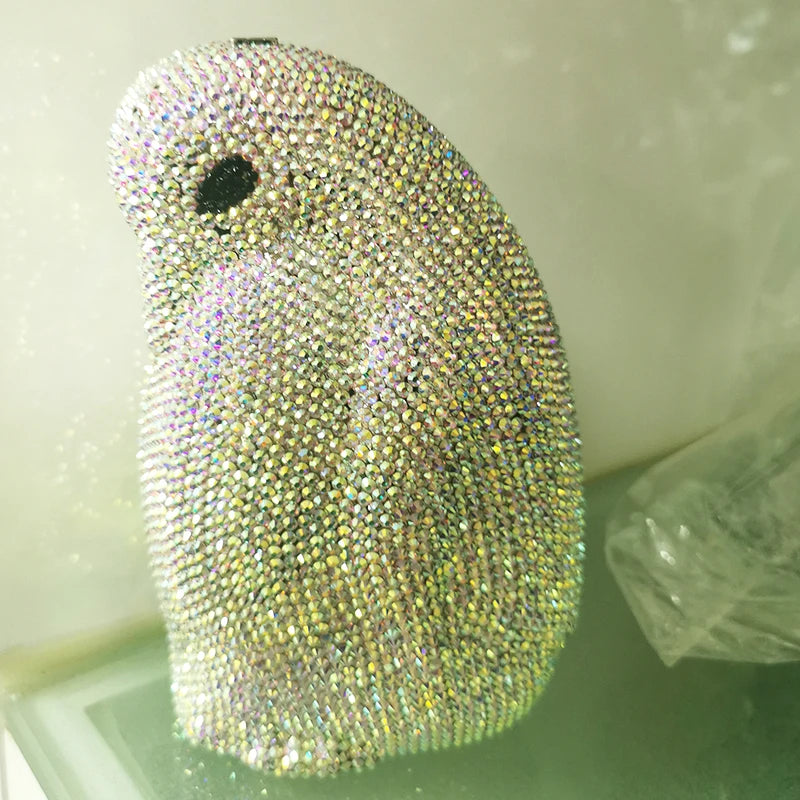Muschibitch Crystal Parrot Clutch – Rhinestone Designer Abendtasche