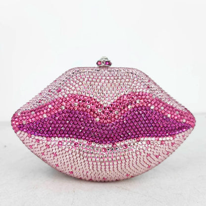 Muschibitch Crystal Lips Clutch – Rhinestone Designer Abendtasche