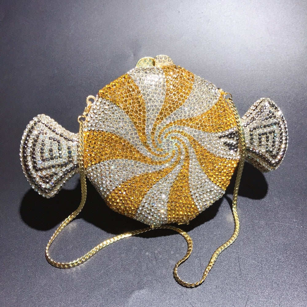 Muschibitch Candy Crystal Clutch – Luxus Designer Bonbon Abendtasche