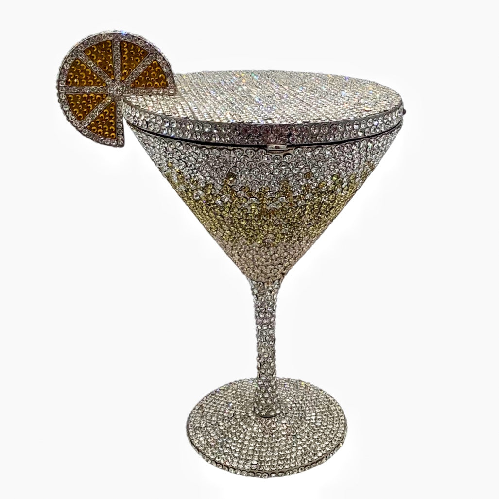 Muschibitch Crystal Cocktail Clutch – Luxury Martini Rhinestone Evening Bag
