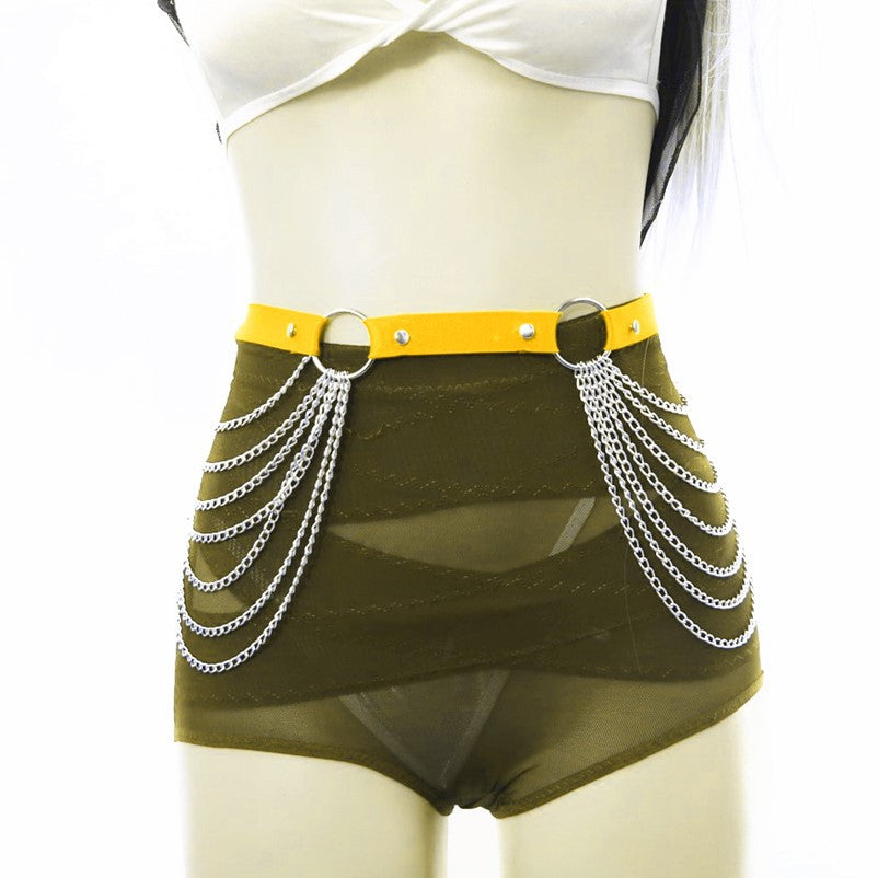 Gothic Punk Ketten Gürtel – Elastic Waist Chain Harness - Viele Farben