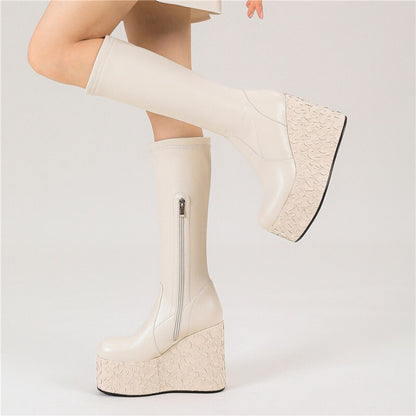 Punkgräfin Platform Wedge Boots – Punk Designer Plateau Stiefel
