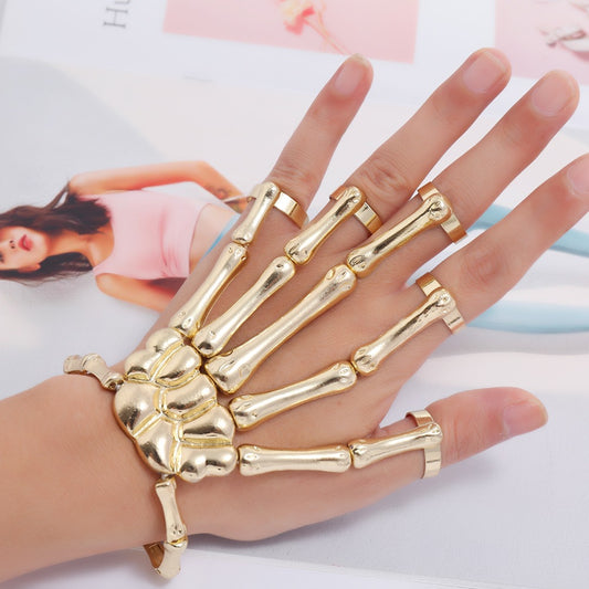 Skeleton Hand Ring Bracelet – Gothic Punk Knochen Hand Schmuck