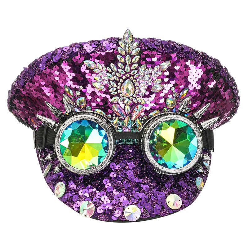 Muschibitch Luxus Rave Cap – Rhinestone Steampunk Party Hat