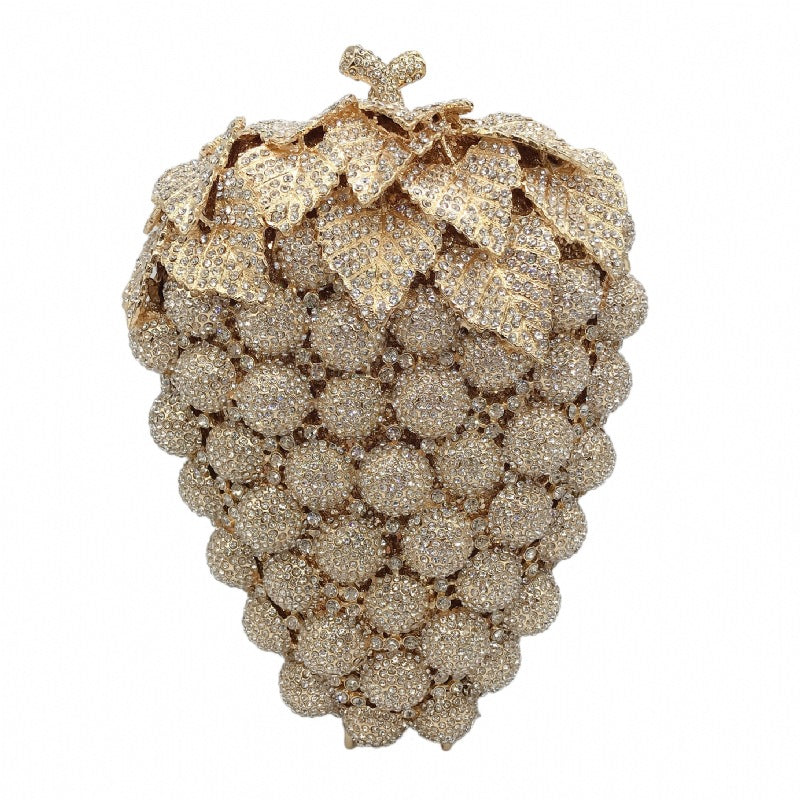 Muschibitch Crystal Grape Clutch – Luxury Rhinestone Evening Designer Bag