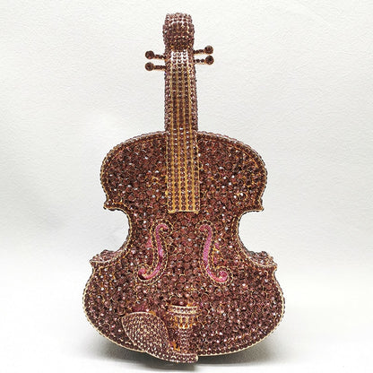 Muschibitch Crystal Violin Clutch – Luxus Designer Kristall Abendtasche