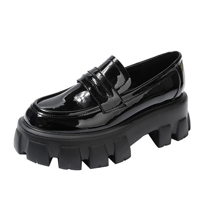 Punkgräfin British Style Platform Loafer – Punk Chunky Loafer mit Plateausohle