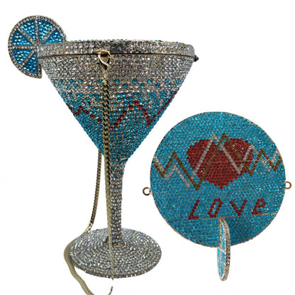 Muschibitch Crystal Cocktail Clutch – Luxury Martini Rhinestone Evening Bag