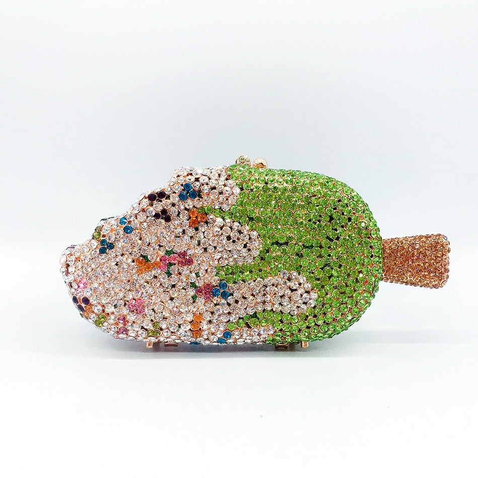 Muschibitch Ice Cream Crystal Clutch – Luxus Designer Eiscreme Abendtasche