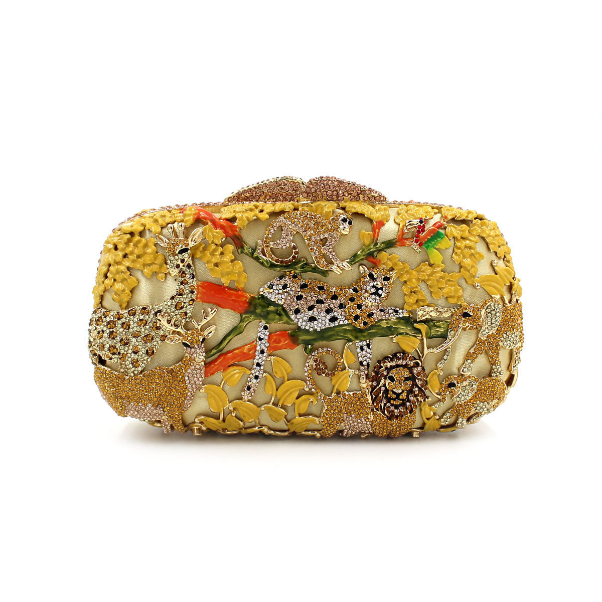 Muschibitch Jungle Crystal Clutch – Luxury Animal Designer Evening Bag