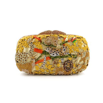 Muschibitch Jungle Crystal Clutch – Luxury Animal Designer Evening Bag