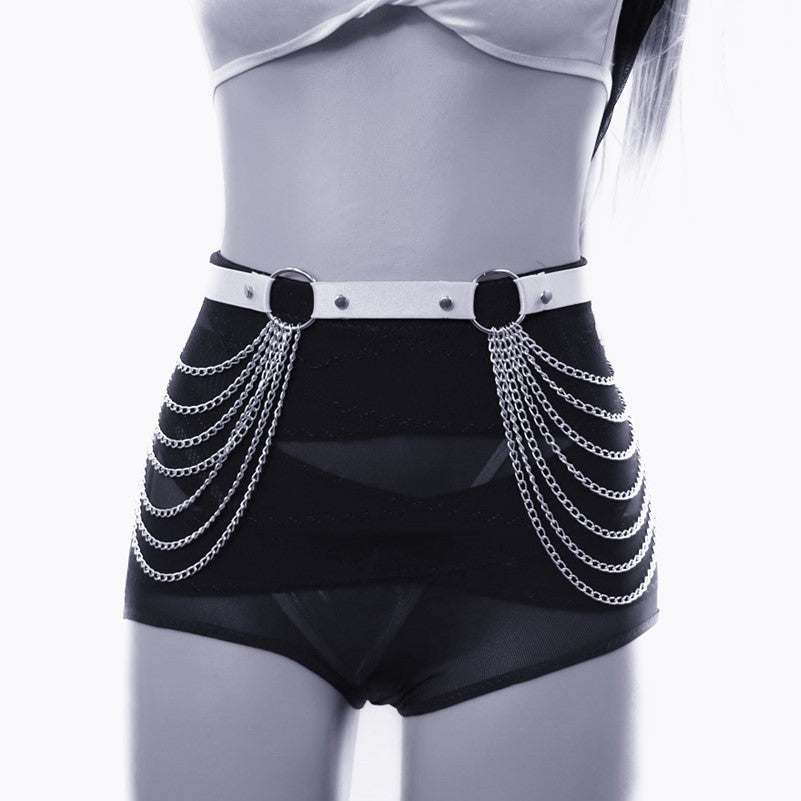 Gothic Punk Ketten Gürtel – Elastic Waist Chain Harness - Viele Farben