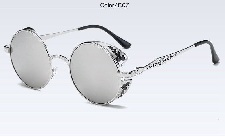 Punkgraf Steampunk Sonnenbrille Rund – Punk Vintage Brille