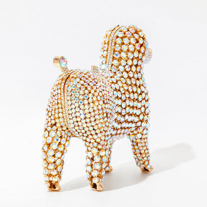 Muschibitch Crystal Dog Clutch – Luxury Rhinestone Designer Evening Bag