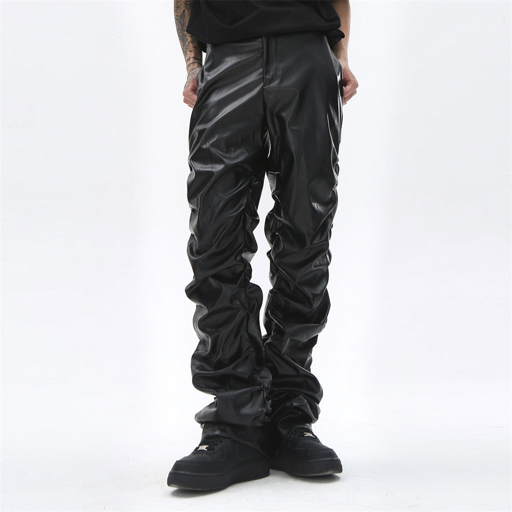 Punkgraf Punk Lederhose Herren – Schwarze Vegan Streetwear Punk Hose