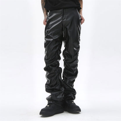 Punkgraf Punk Lederhose Herren – Schwarze Vegan Streetwear Punk Hose