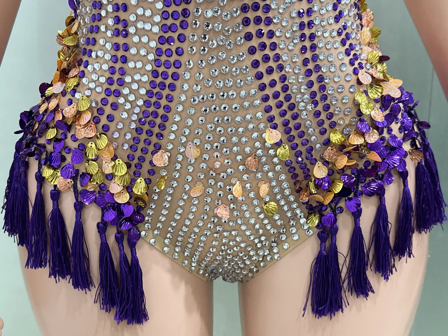 Muschibitch Crystal Rhinestone Bodysuit – Glamour Catwalk Club Dress