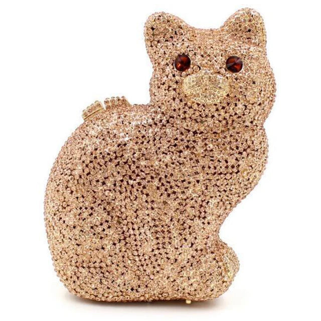 Muschibitch Crystal Cat Clutch – Luxury Rhinestone Kitty Party Bag