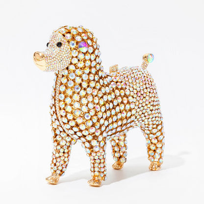 Muschibitch Crystal Dog Clutch – Luxury Rhinestone Designer Evening Bag