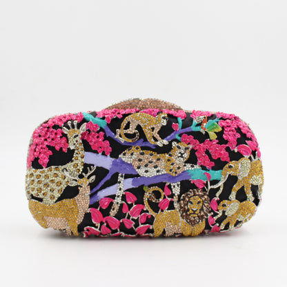 Muschibitch Jungle Crystal Clutch – Luxury Animal Designer Evening Bag