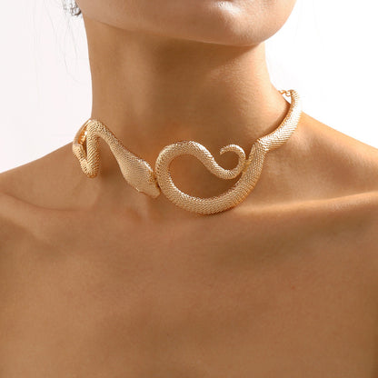 Schlangen Choker Halskette Gold Silber – Snake Collar Necklace Damen
