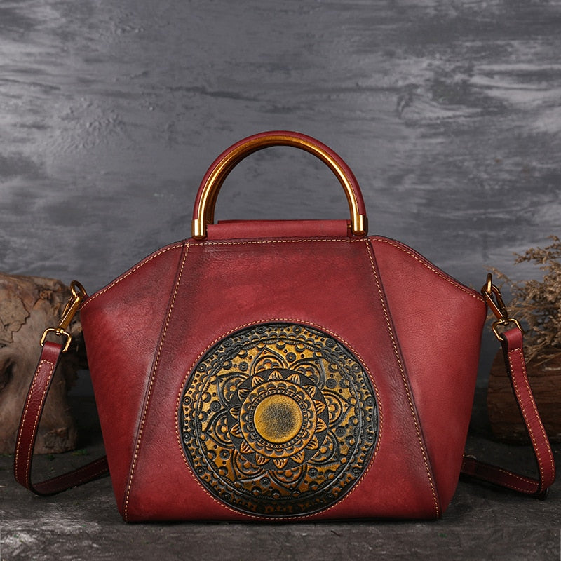 Muschibitch Mandala Leather Bag – Luxus Designer Echtleder Handtasche