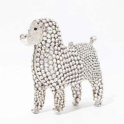 Muschibitch Crystal Dog Clutch – Luxury Rhinestone Designer Evening Bag