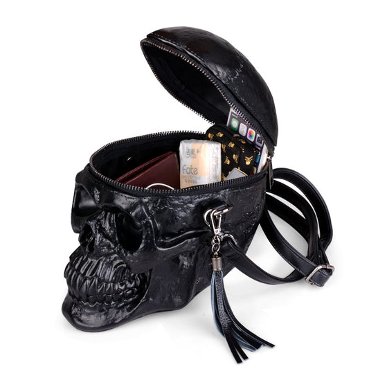 Punkgräfin Punk Skull Bag – Gothic 3D Totenkopf Handtasche
