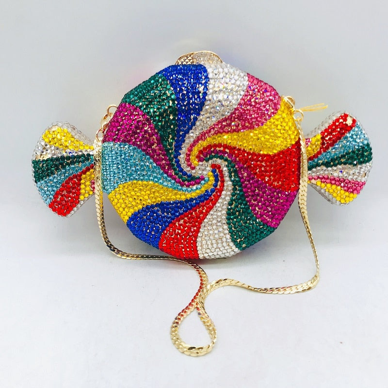 Muschibitch Candy Crystal Clutch – Luxus Designer Bonbon Abendtasche