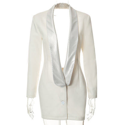 Muschibitch Luxus Blazer Dress – Sexy Open Back Designer Jacket Kleid