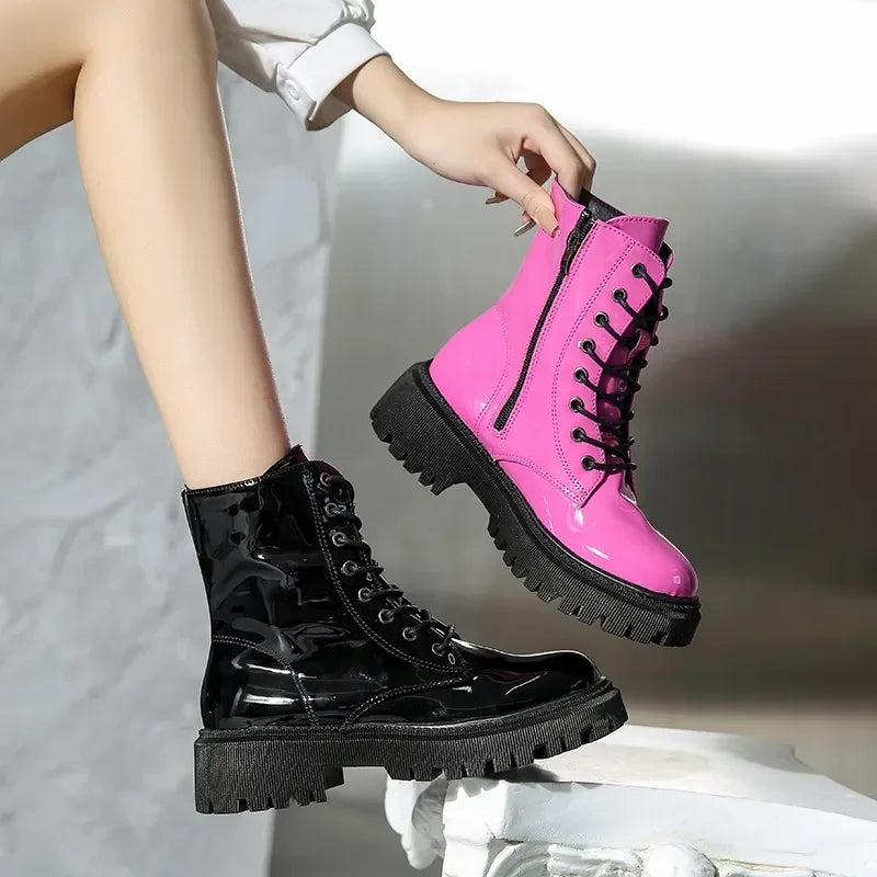 Punkgräfin Punk Platform Boots Damen – Gothic Combat Martin Boots